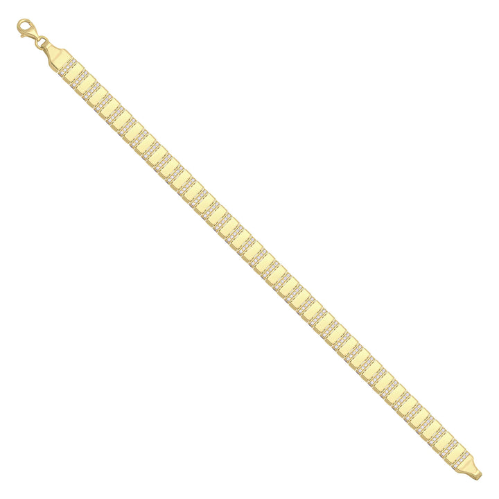 Solid gold bar link bracelet, 12.25 g — shown at an angle across the frame.