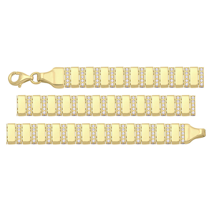 Solid gold bar link bracelet, 12.25 g — shown in three rows across the frame.