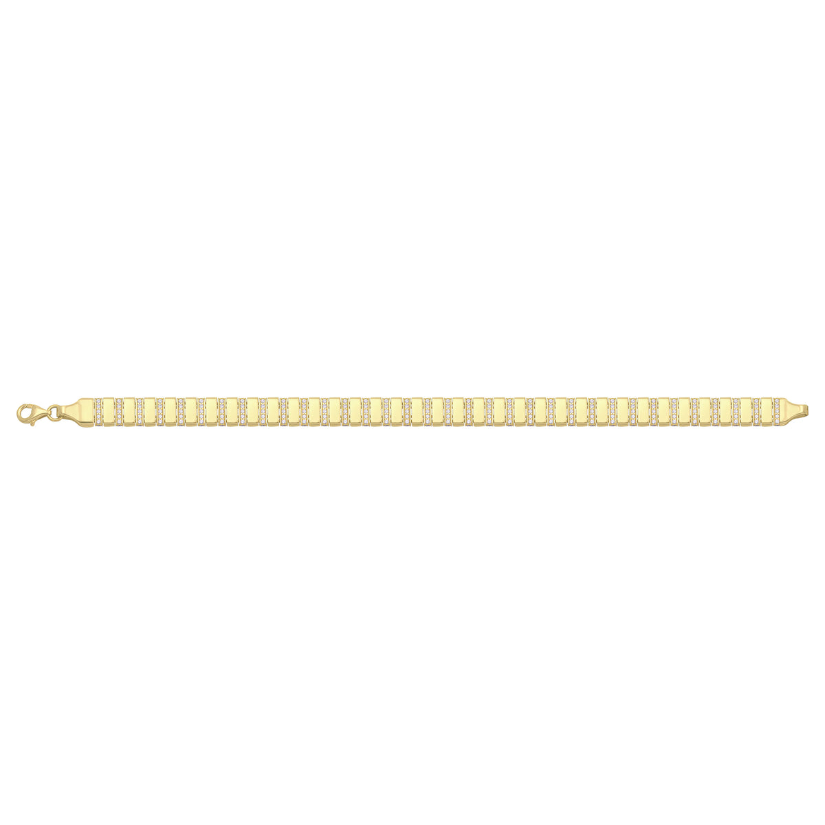 Solid gold bar link bracelet, 12.25 g — shown square on a plain background.