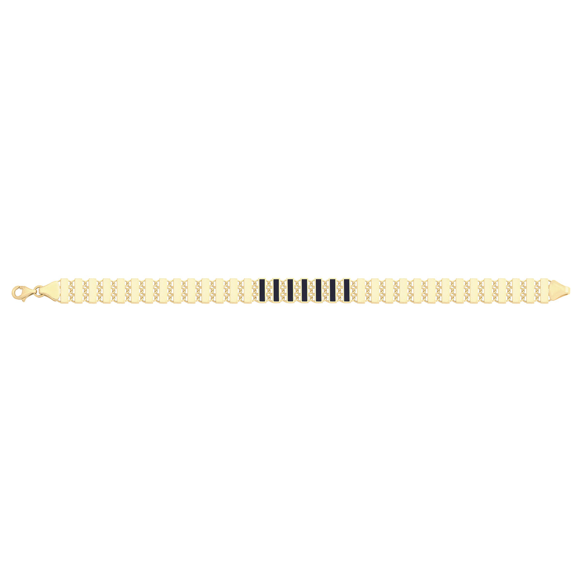 Solid gold bar link bracelet, 7.90 g — shown square on a plain background.