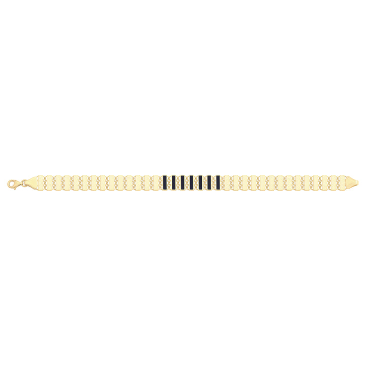 Solid gold bar link bracelet, 7.90 g — shown square on a plain background.