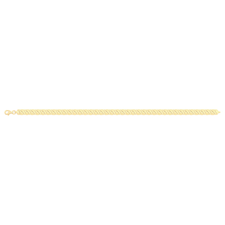 Solid gold braided bracelet, 6.55 g — shown square on a plain background.