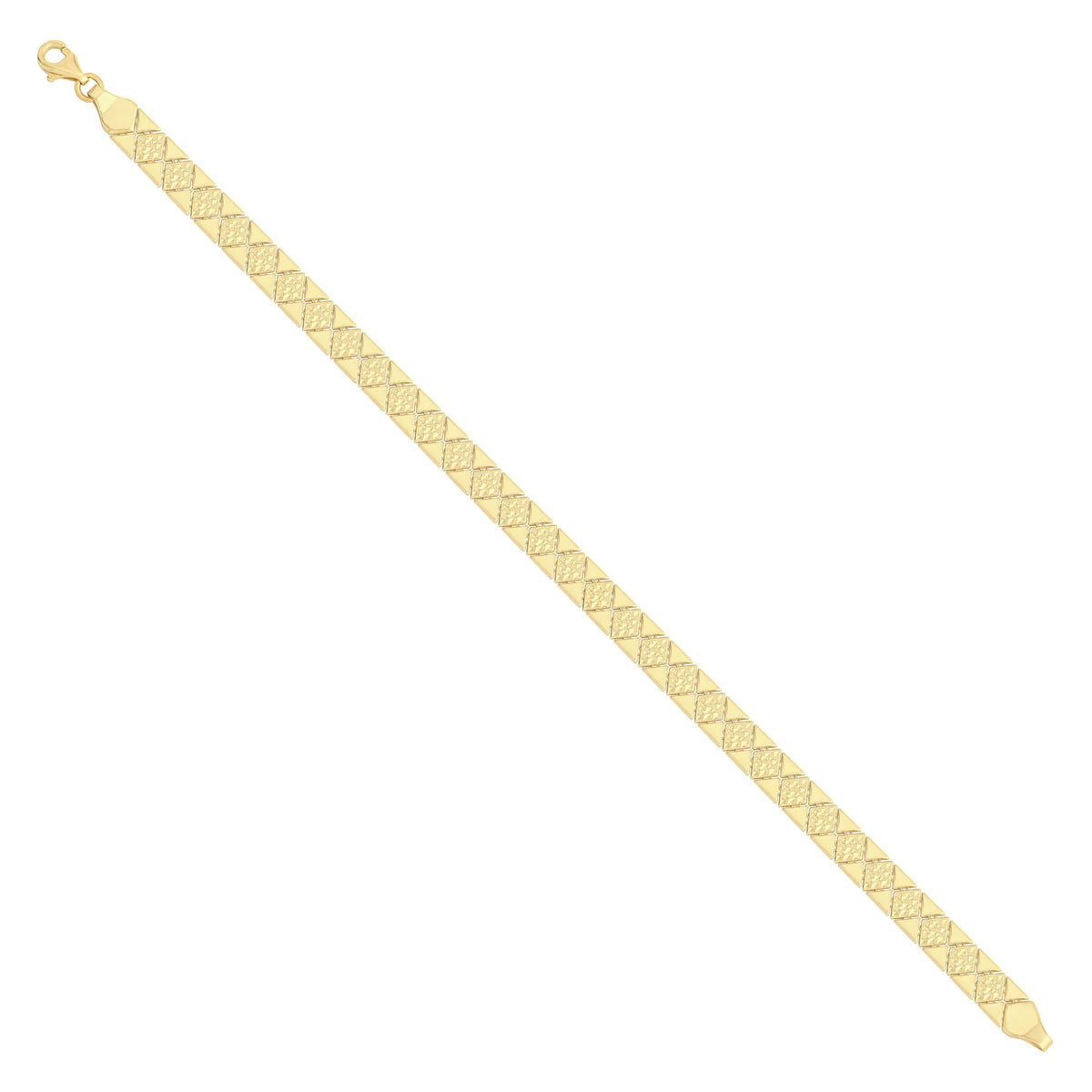 Solid gold honeycomb bracelet, 7.05 g — shown at an angle across the frame.