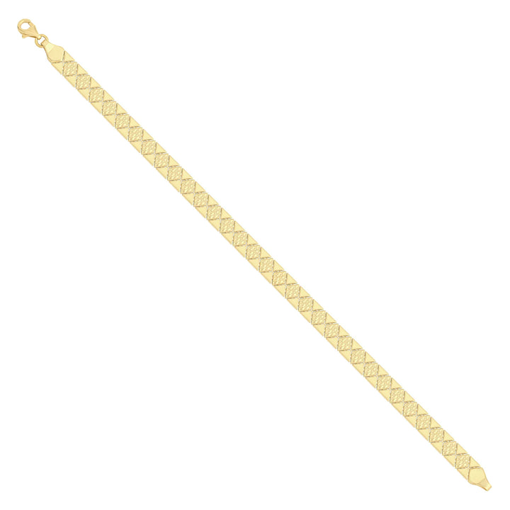 Solid gold honeycomb bracelet, 7.05 g — shown at an angle across the frame.