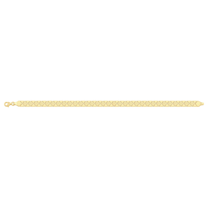 Solid gold honeycomb bracelet, 7.05 g — shown square on a plain background.