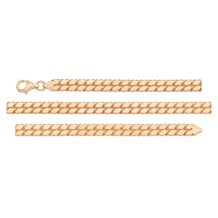 Solid gold braided bracelet, 5.55 g — shown in three rows across the frame.