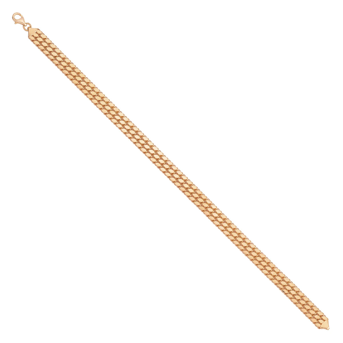 Solid gold braided bracelet, 8.55 g — shown at an angle across the frame.