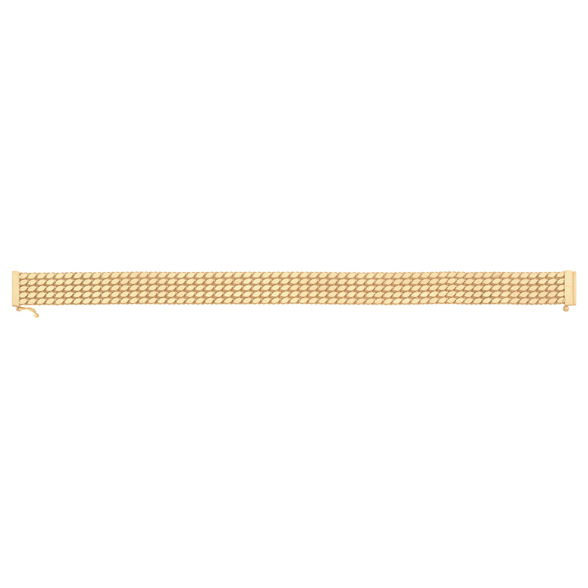 Solid gold braided bracelet, 14.60 g — shown square on a plain background.
