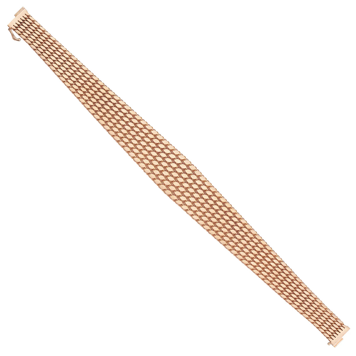 Solid gold brick link bracelet, 15.50 g — shown at an angle across the frame.