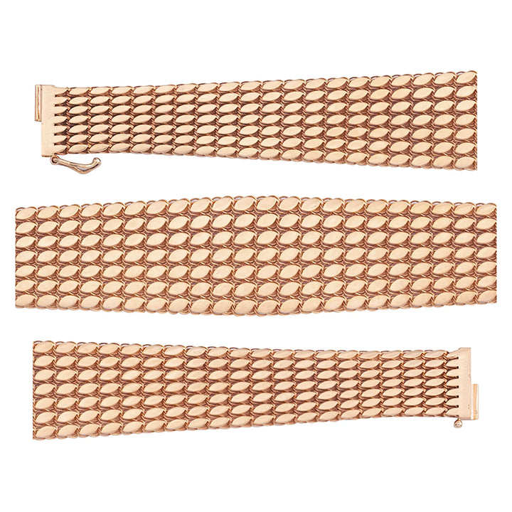 Solid gold brick link bracelet, 15.50 g — shown in three rows across the frame.