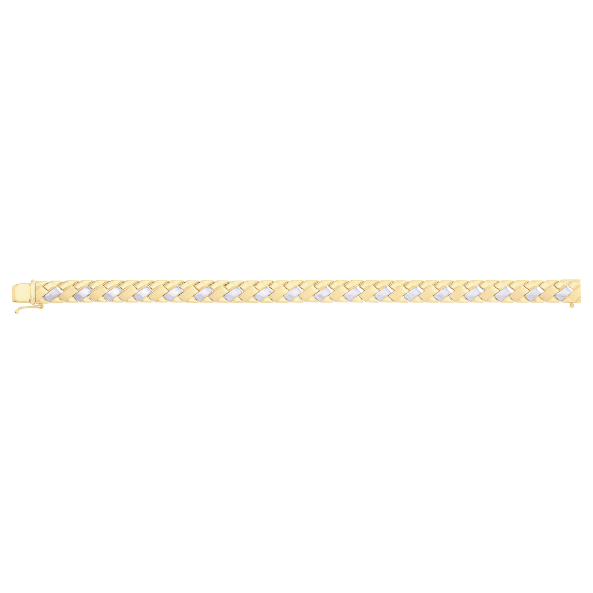 Solid gold braided bracelet, 9.90 g — shown square on a plain background.
