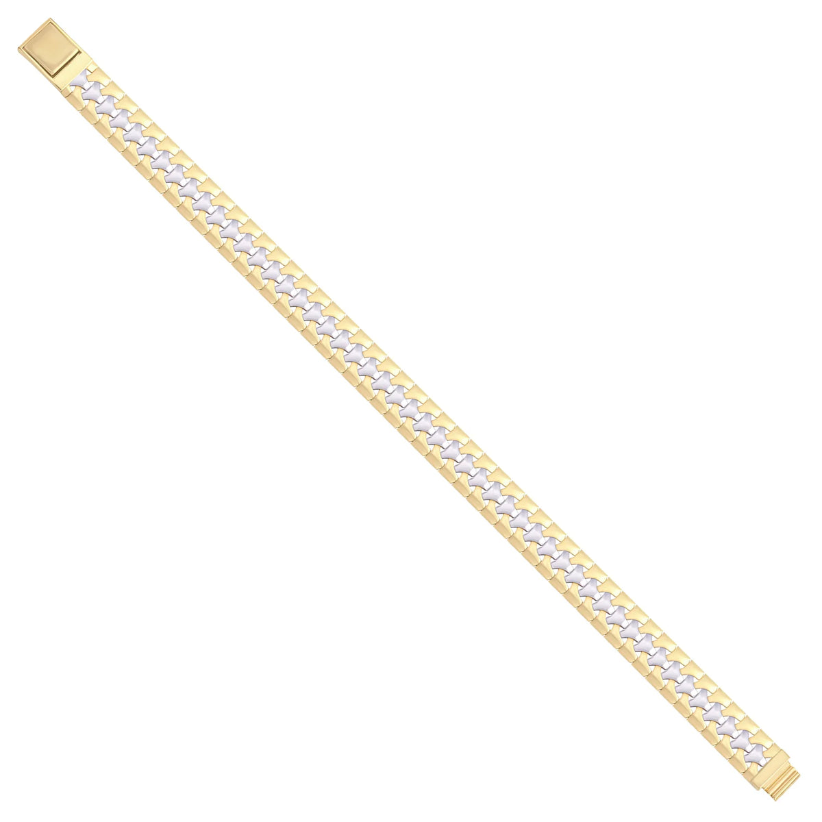 Solid gold fancy link bracelet, 16.80 g — shown at an angle across the frame.