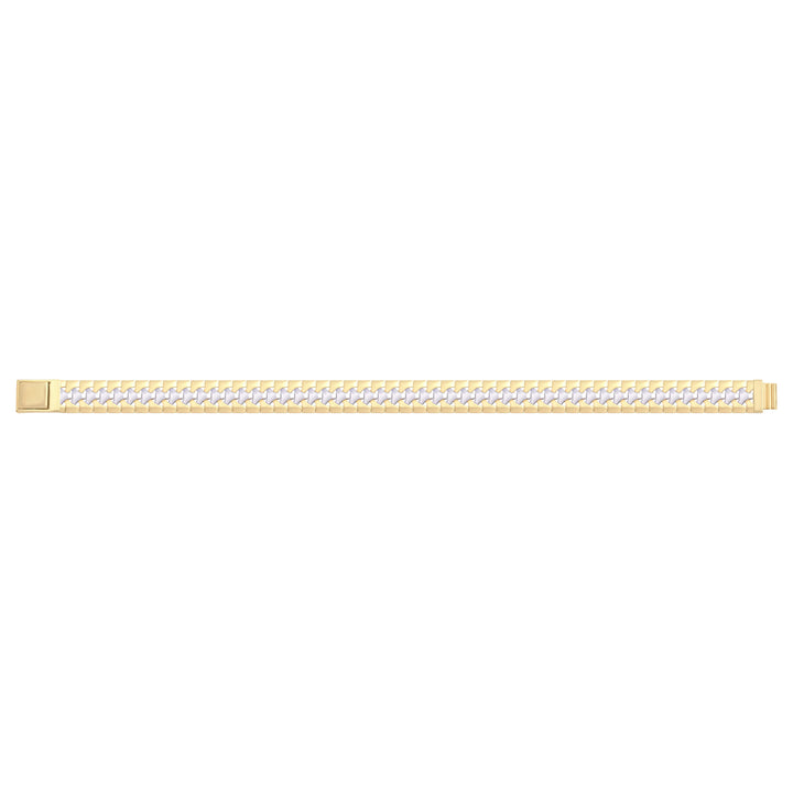 Solid gold fancy link bracelet, 16.80 g — shown square on a plain background.