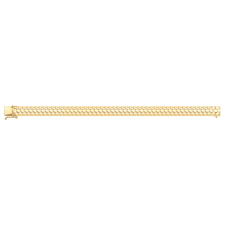 Solid gold brick link bracelet, 14.80 g — shown square on a plain background.