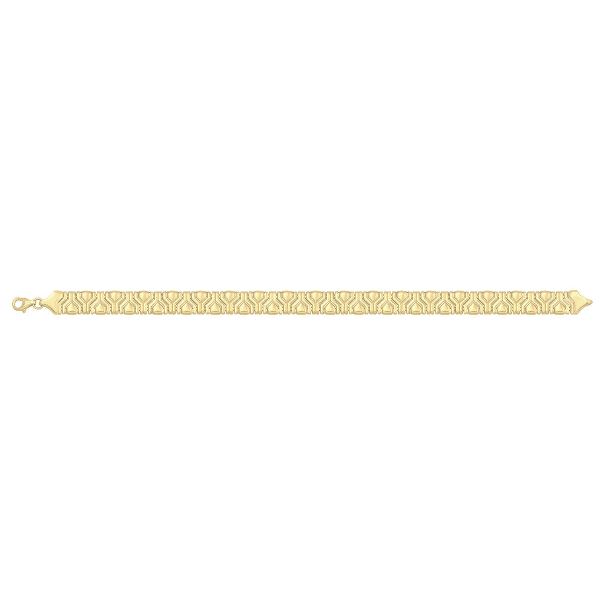 Solid gold fancy link bracelet, 12.30 g — shown square on a plain background.