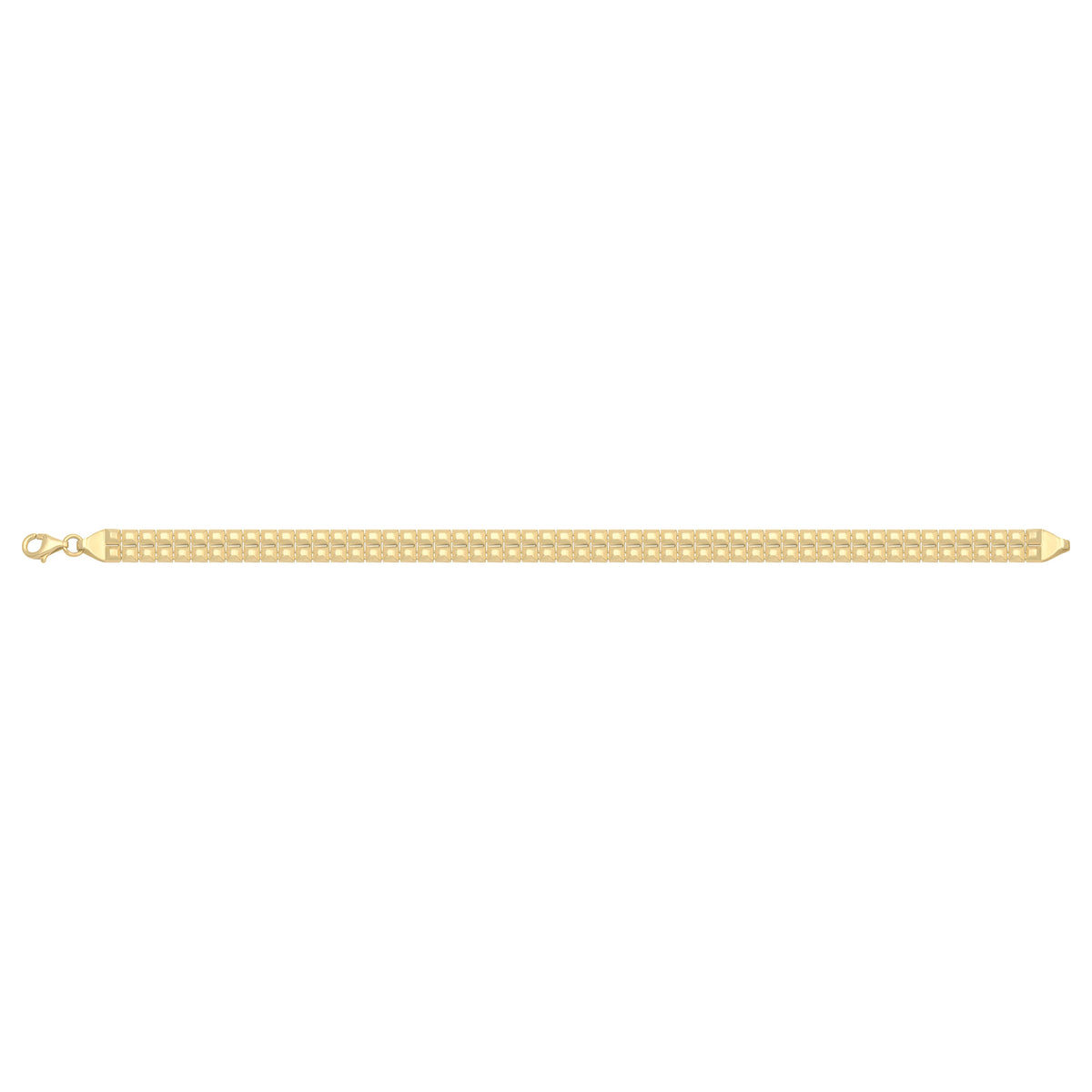 Solid gold fancy link bracelet, 8.35 g — shown square on a plain background.