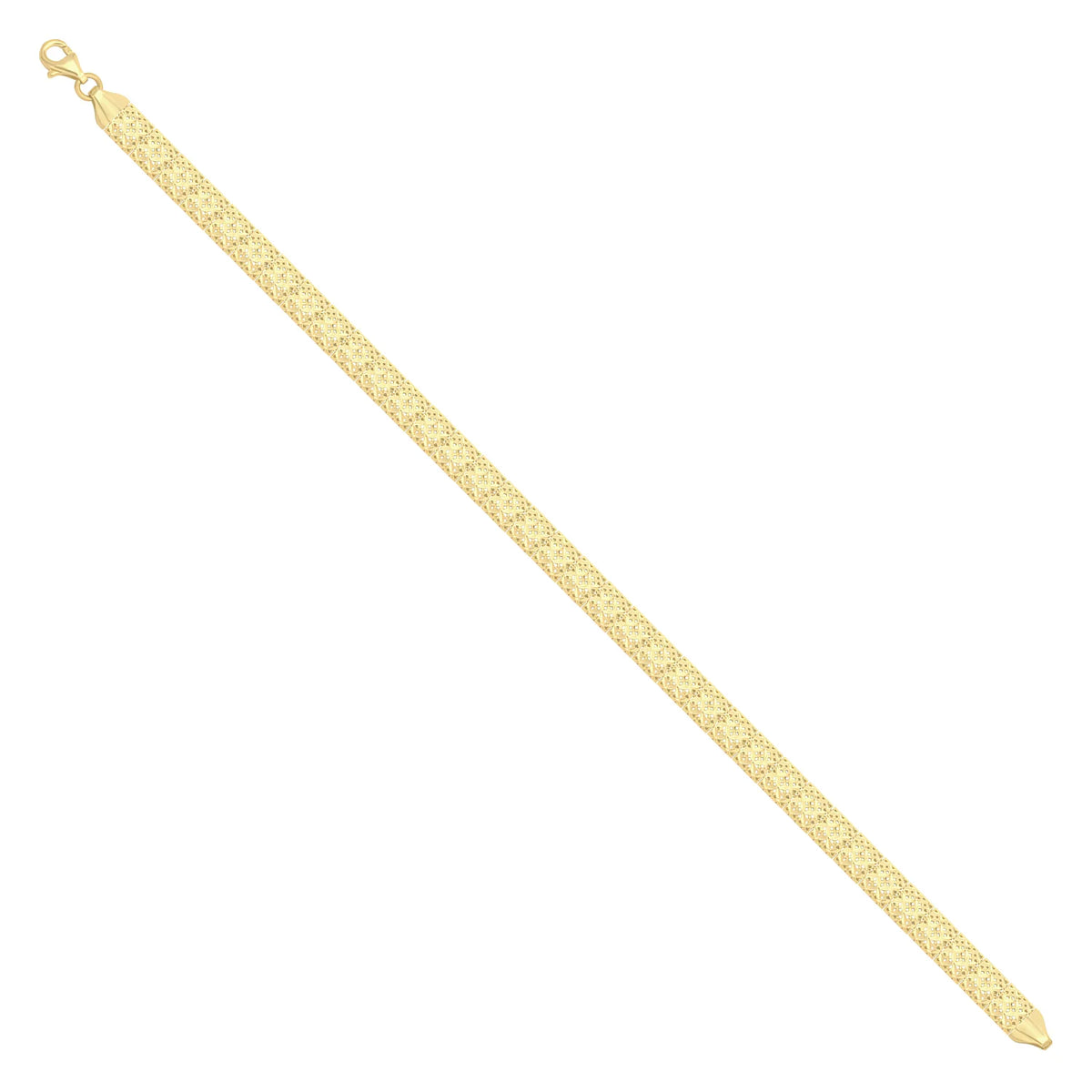 Solid gold fancy link bracelet, 5.60 g — shown at an angle across the frame.