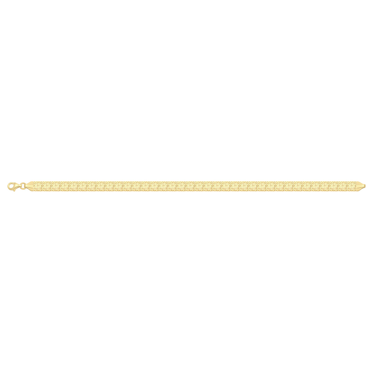 Solid gold fancy link bracelet, 5.60 g — shown square on a plain background.