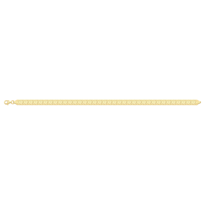 Solid gold fancy link bracelet, 5.60 g — shown square on a plain background.