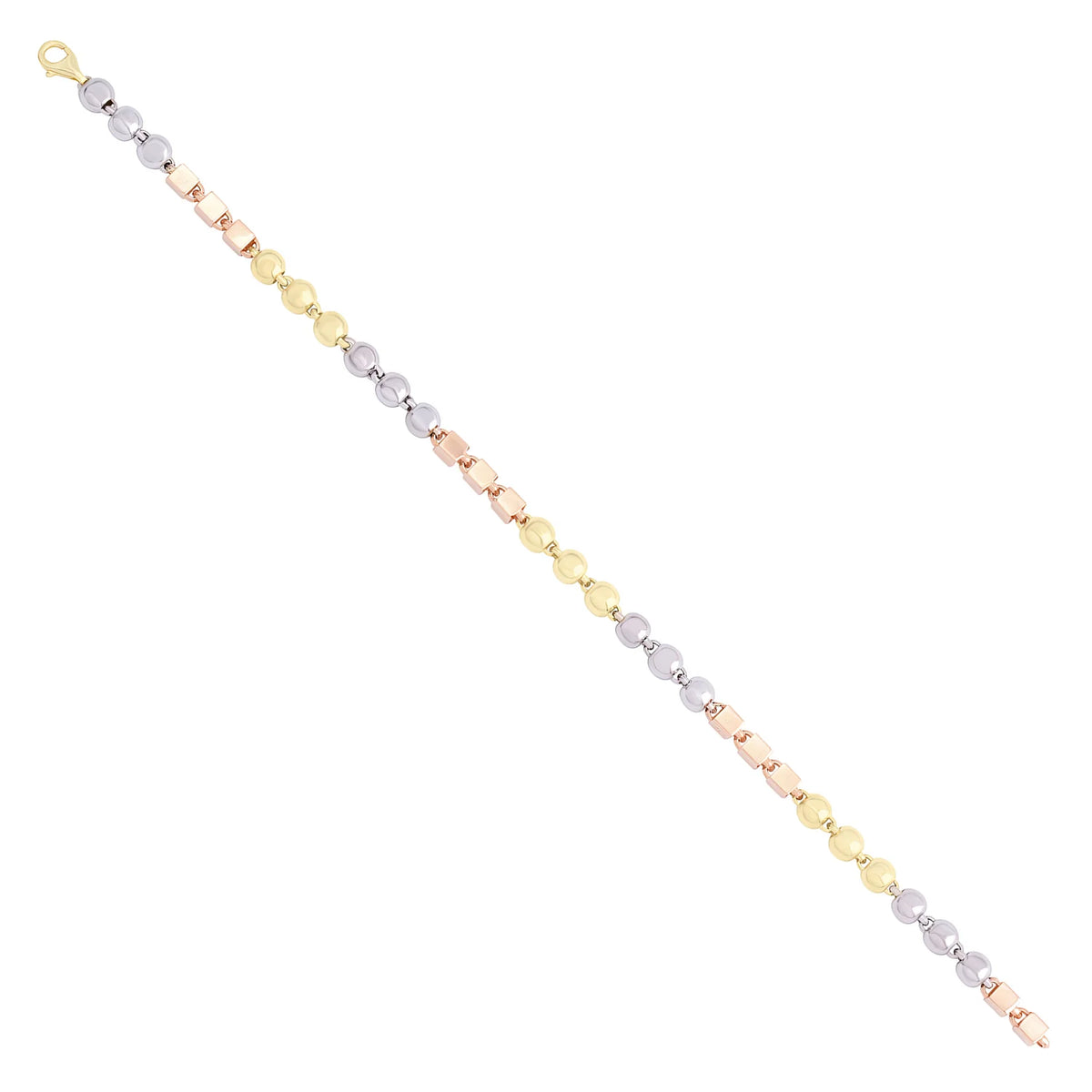 Solid gold bead bracelet, 6.60 g — shown at an angle across the frame.