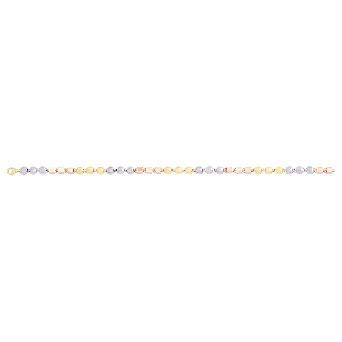 Solid gold bead bracelet, 6.60 g — shown square on a plain background.