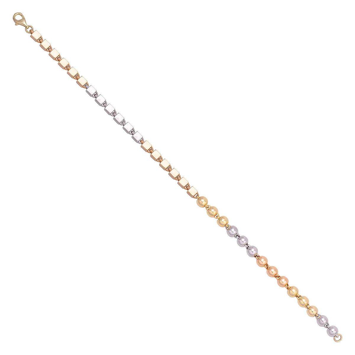 Solid gold bead bracelet, 6.60 g — shown at an angle across the frame.