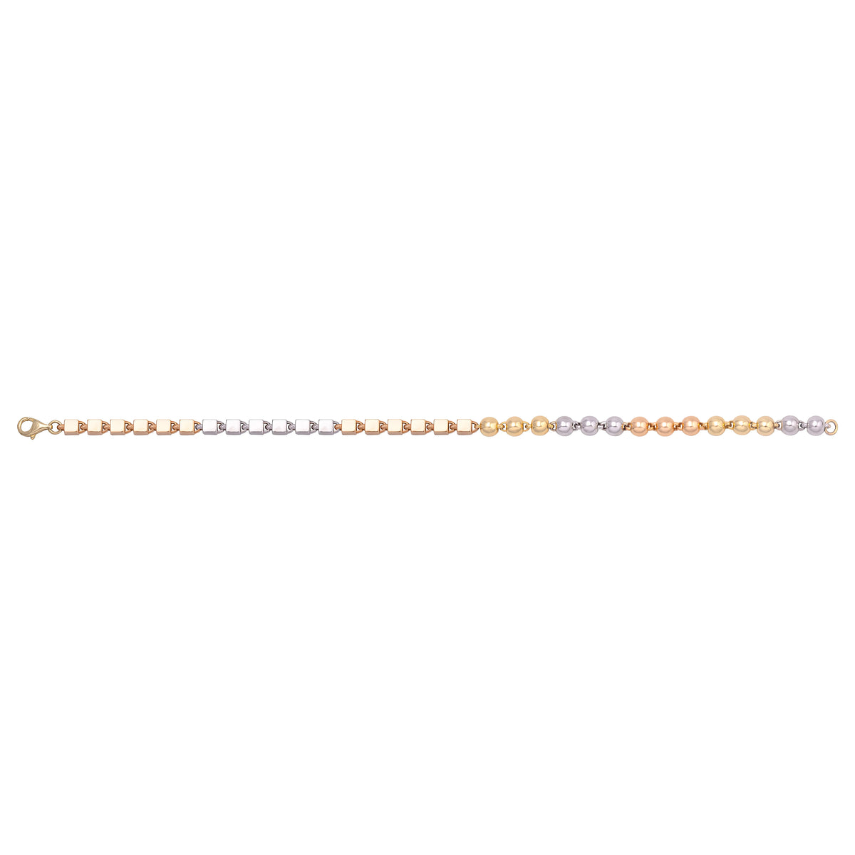 Solid gold bead bracelet, 6.60 g — shown square on a plain background.