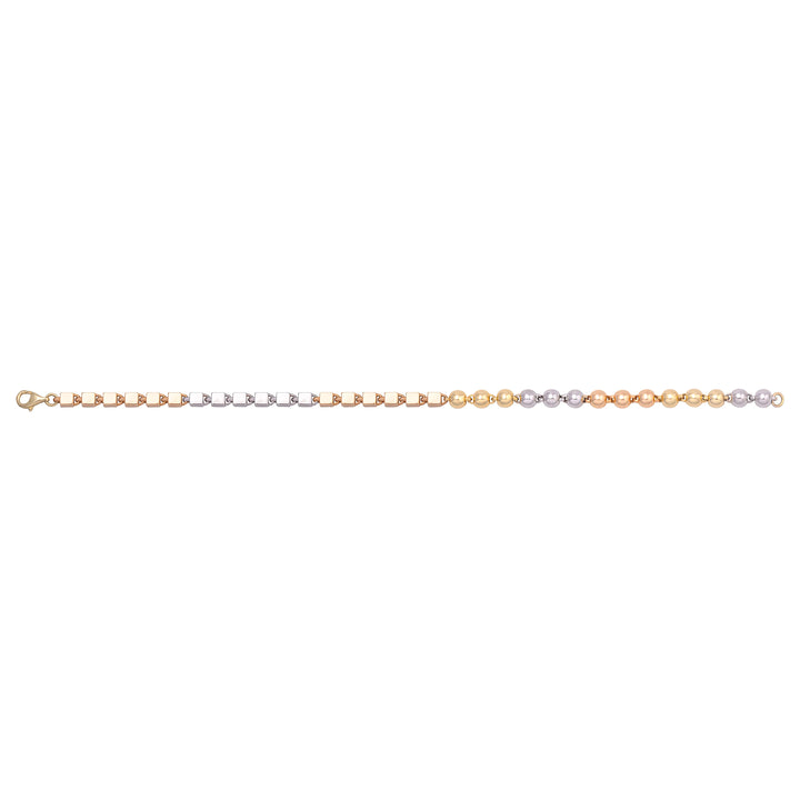 Solid gold bead bracelet, 6.60 g — shown square on a plain background.