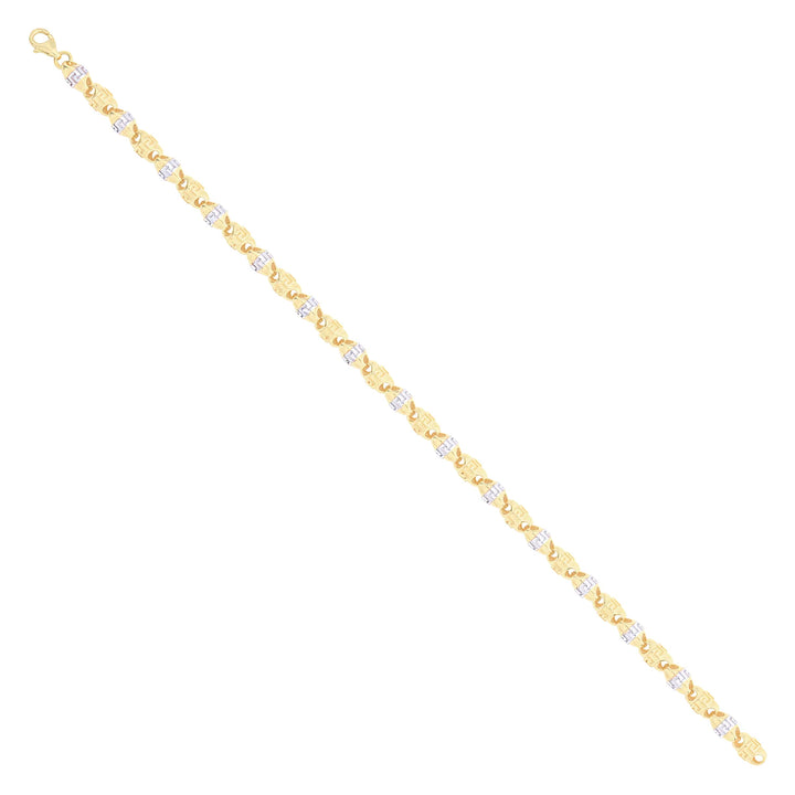 Solid gold fancy link bracelet, 8.55 g — shown at an angle across the frame.