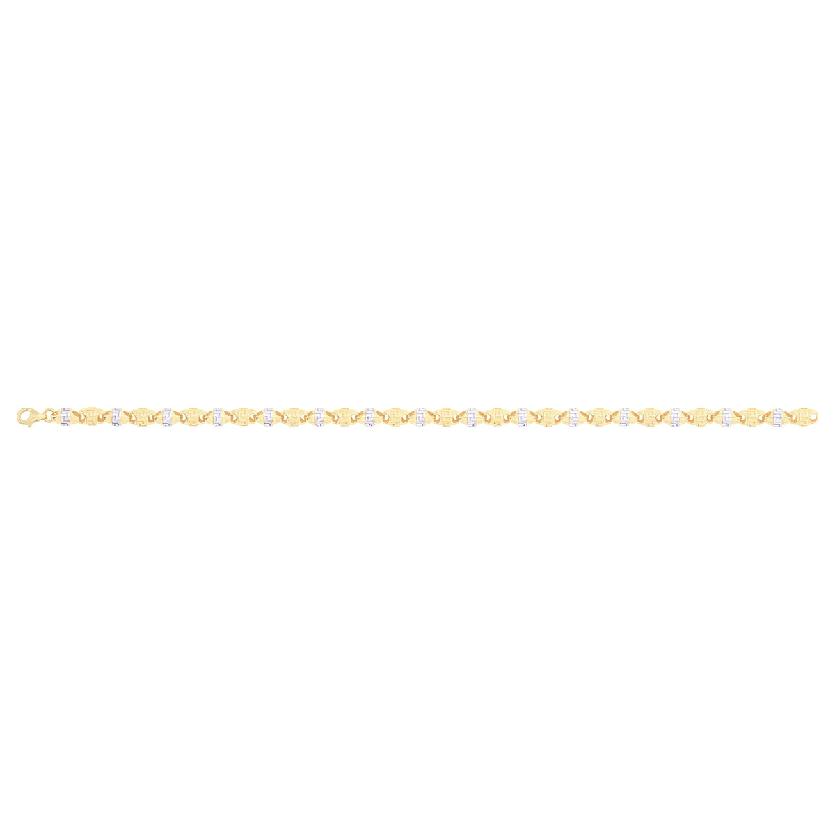 Solid gold fancy link bracelet, 8.55 g — shown square on a plain background.