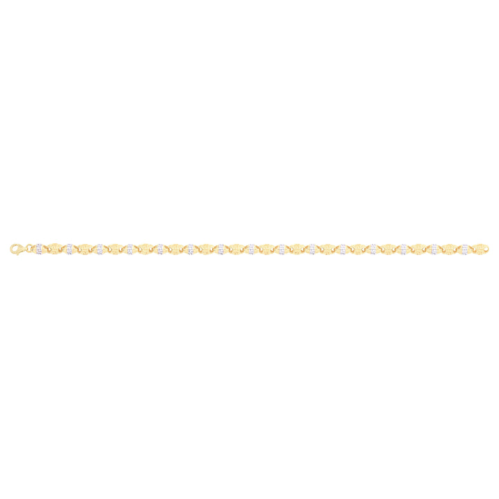 Solid gold fancy link bracelet, 8.55 g — shown square on a plain background.