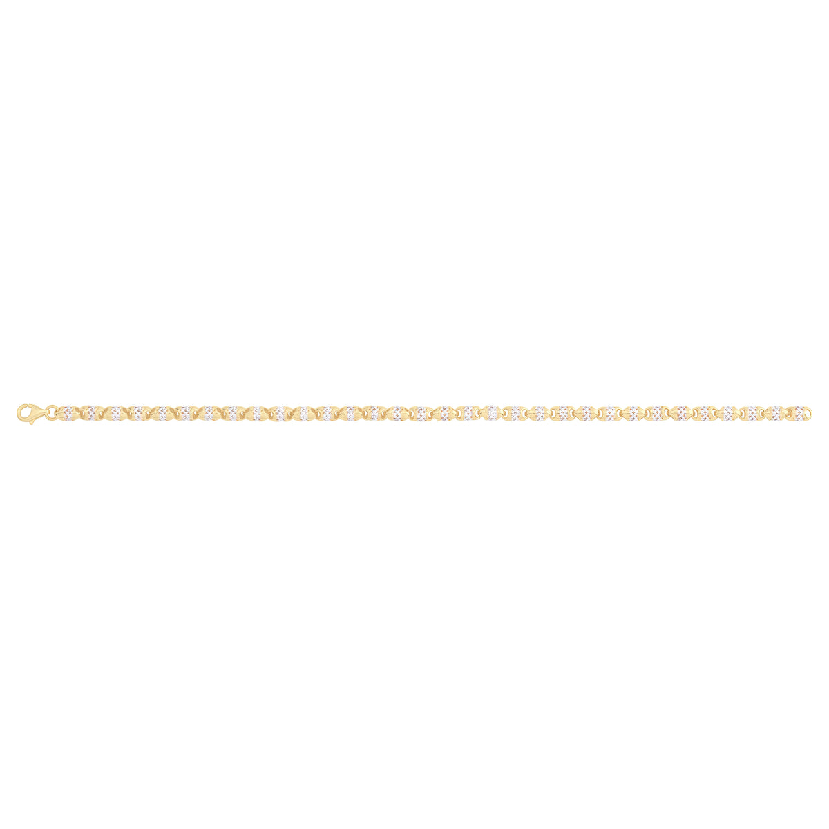 Solid gold fancy link bracelet, 6.10 g — shown square on a plain background.