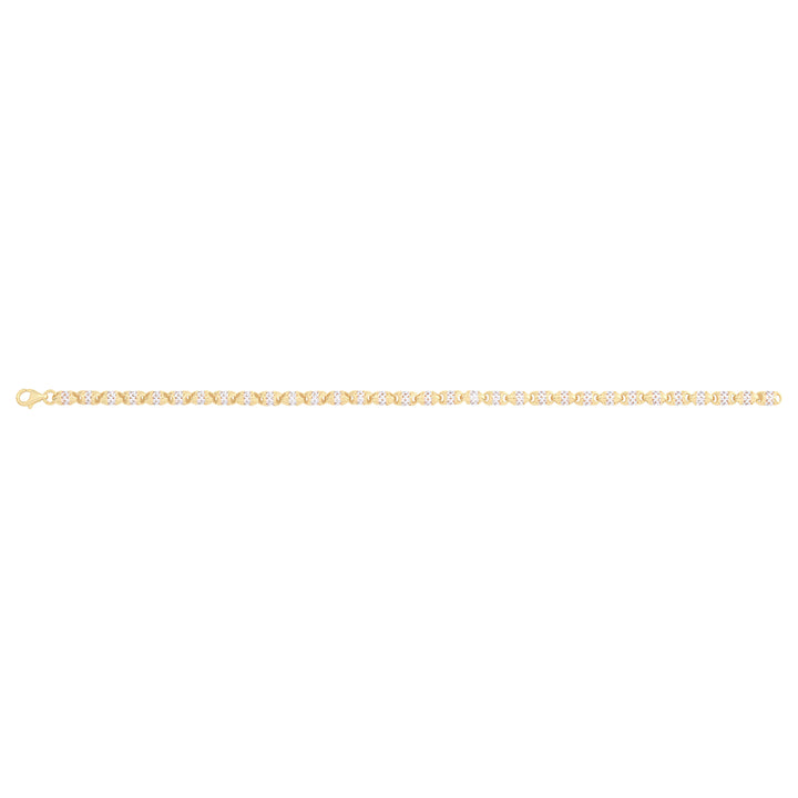 Solid gold fancy link bracelet, 6.10 g — shown square on a plain background.