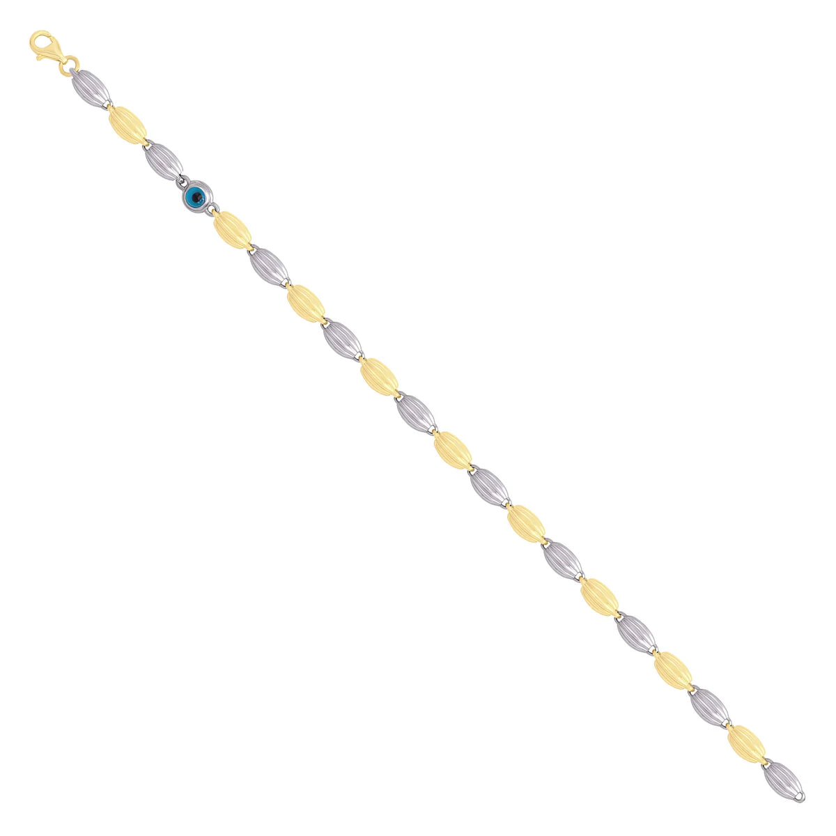 Solid gold bead bracelet, 8.20 g — shown at an angle across the frame.