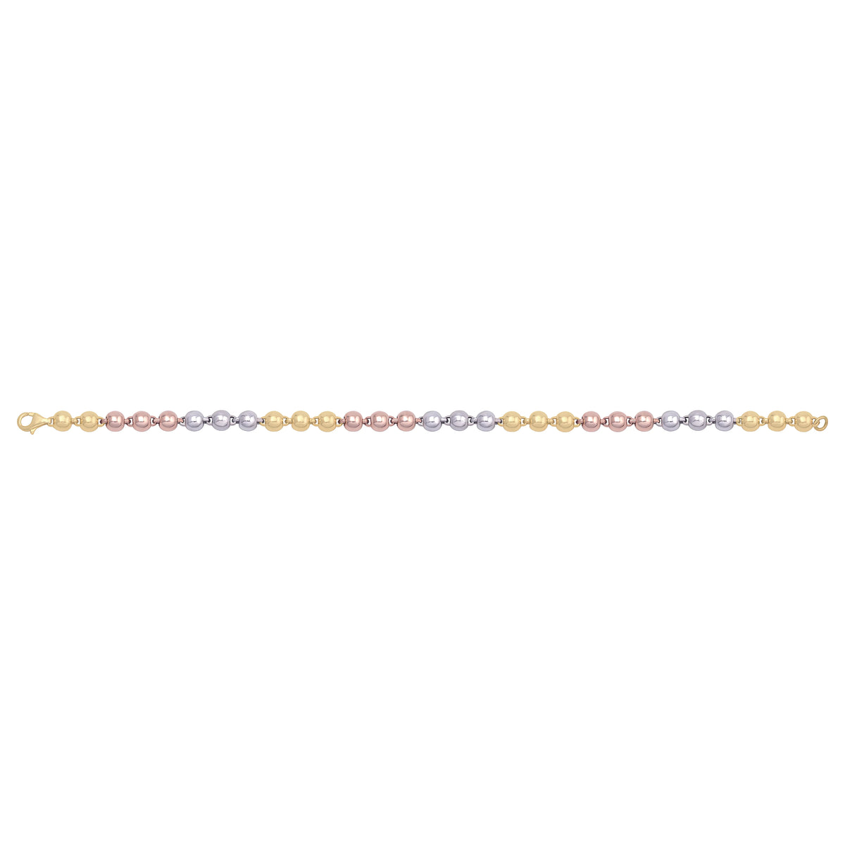 Solid gold bead bracelet, 6.30 g — shown square on a plain background.
