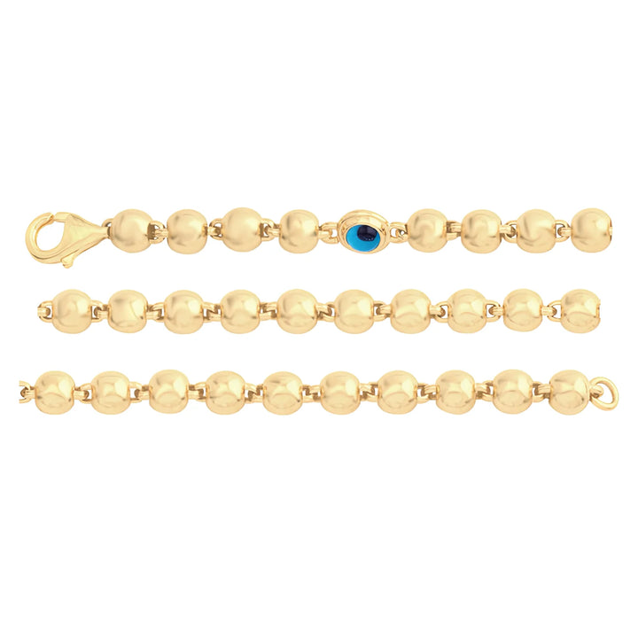 Solid gold bead bracelet, 6.35 g — shown in three rows across the frame.