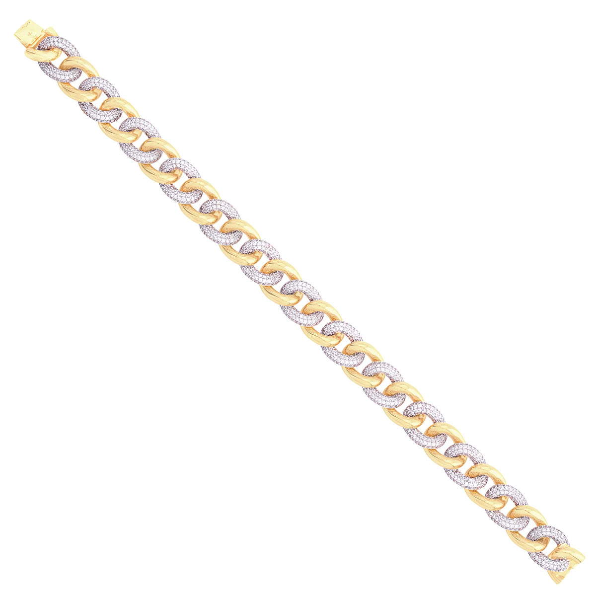 Solid gold curb bracelet, 25.20 g — shown at an angle across the frame.