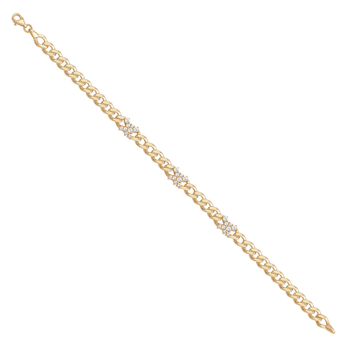 Solid gold curb bracelet, 7.70 g — shown at an angle across the frame.