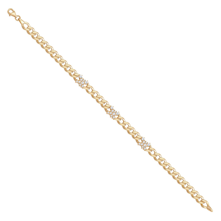 Solid gold curb bracelet, 7.70 g — shown at an angle across the frame.