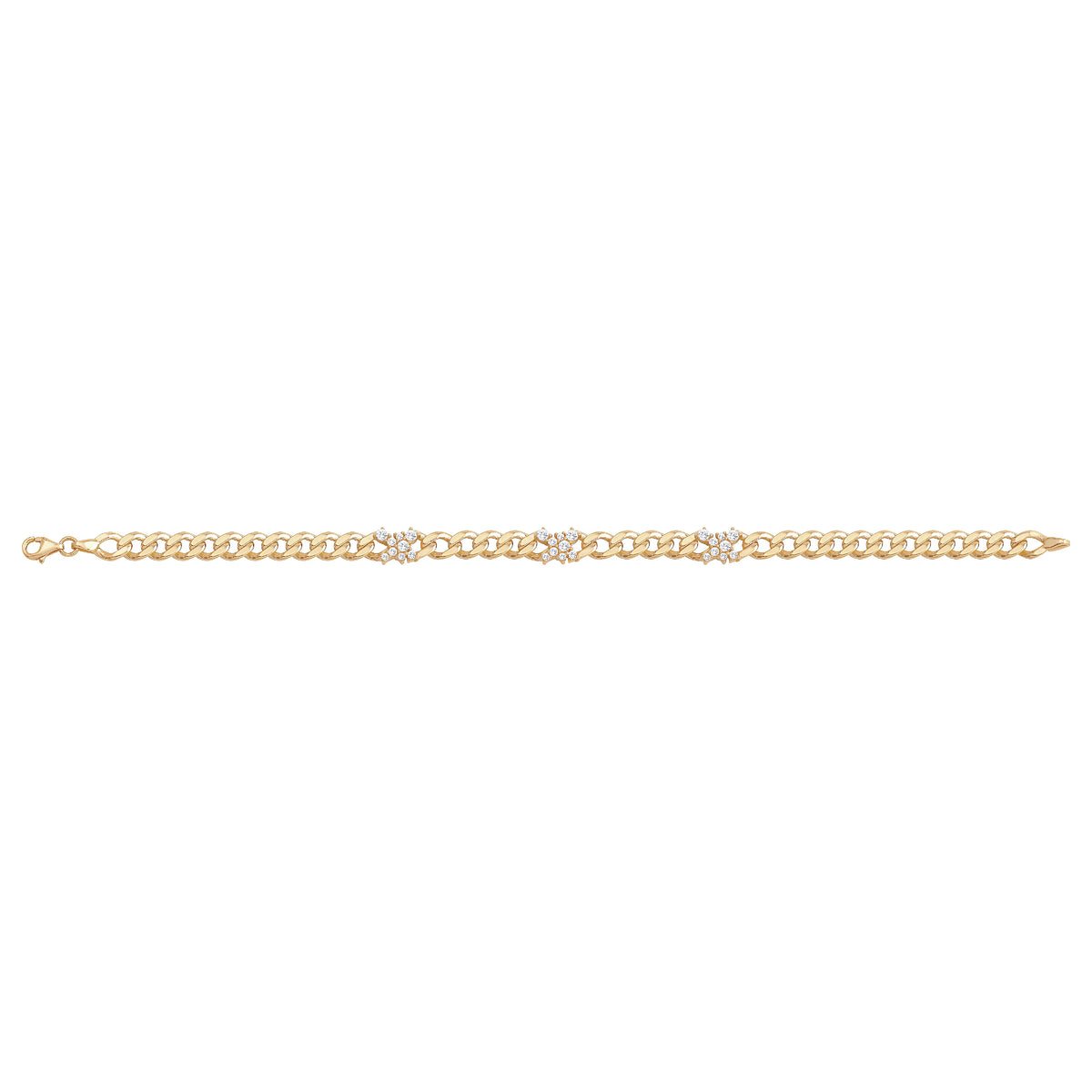 Solid gold curb bracelet, 7.70 g — shown square on a plain background.