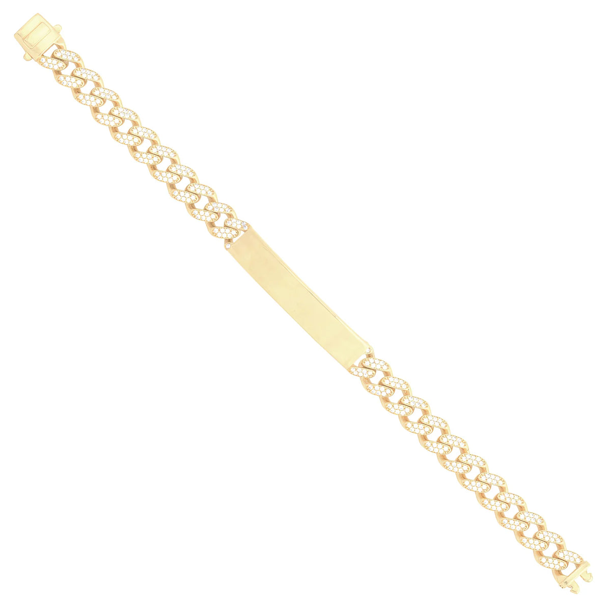 Solid gold id bracelet, 15.60 g — shown at an angle across the frame.