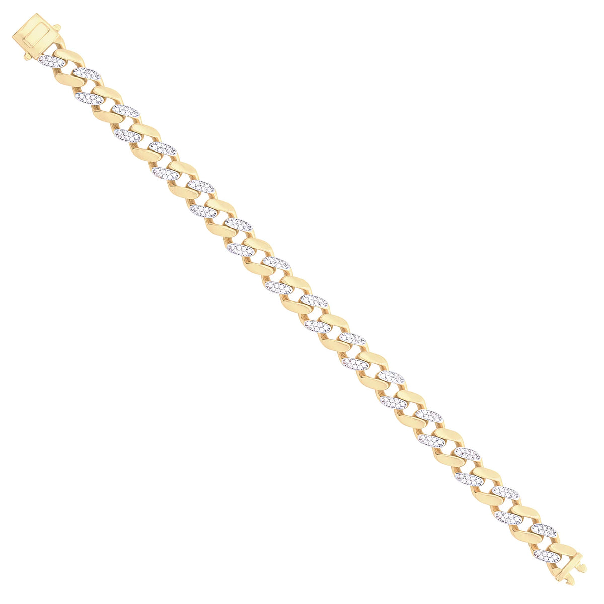 Solid gold curb bracelet, 14.60 g — shown at an angle across the frame.
