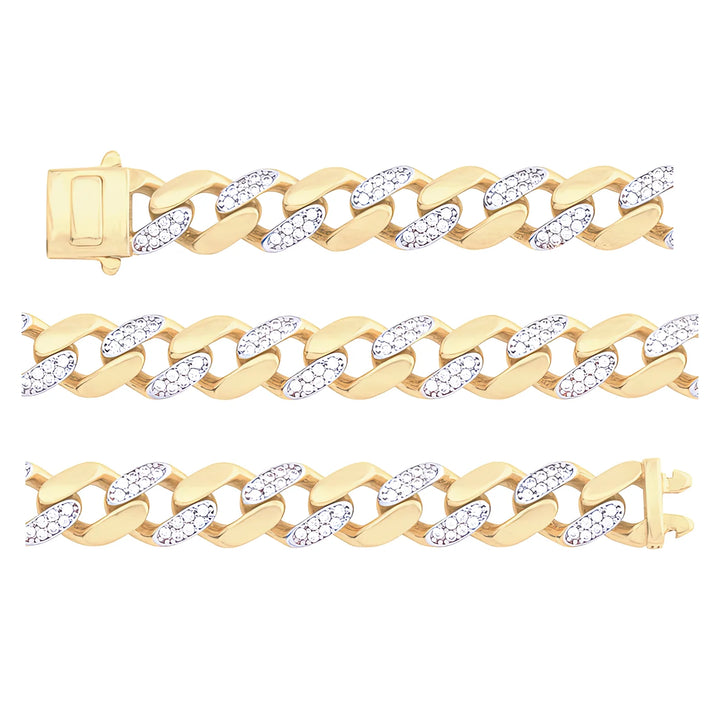 Solid gold curb bracelet, 14.60 g — shown in three rows across the frame.