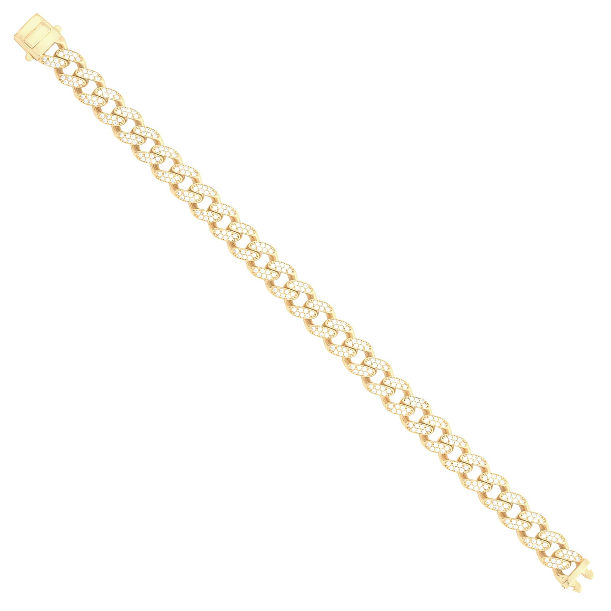 Solid gold curb bracelet, 15.40 g — shown at an angle across the frame.