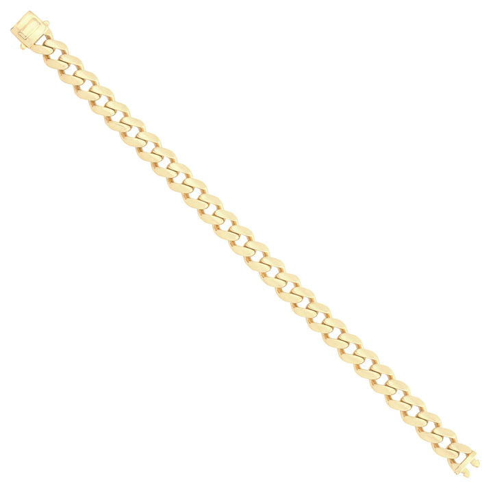 Solid gold curb bracelet, 14.25 g — shown at an angle across the frame.