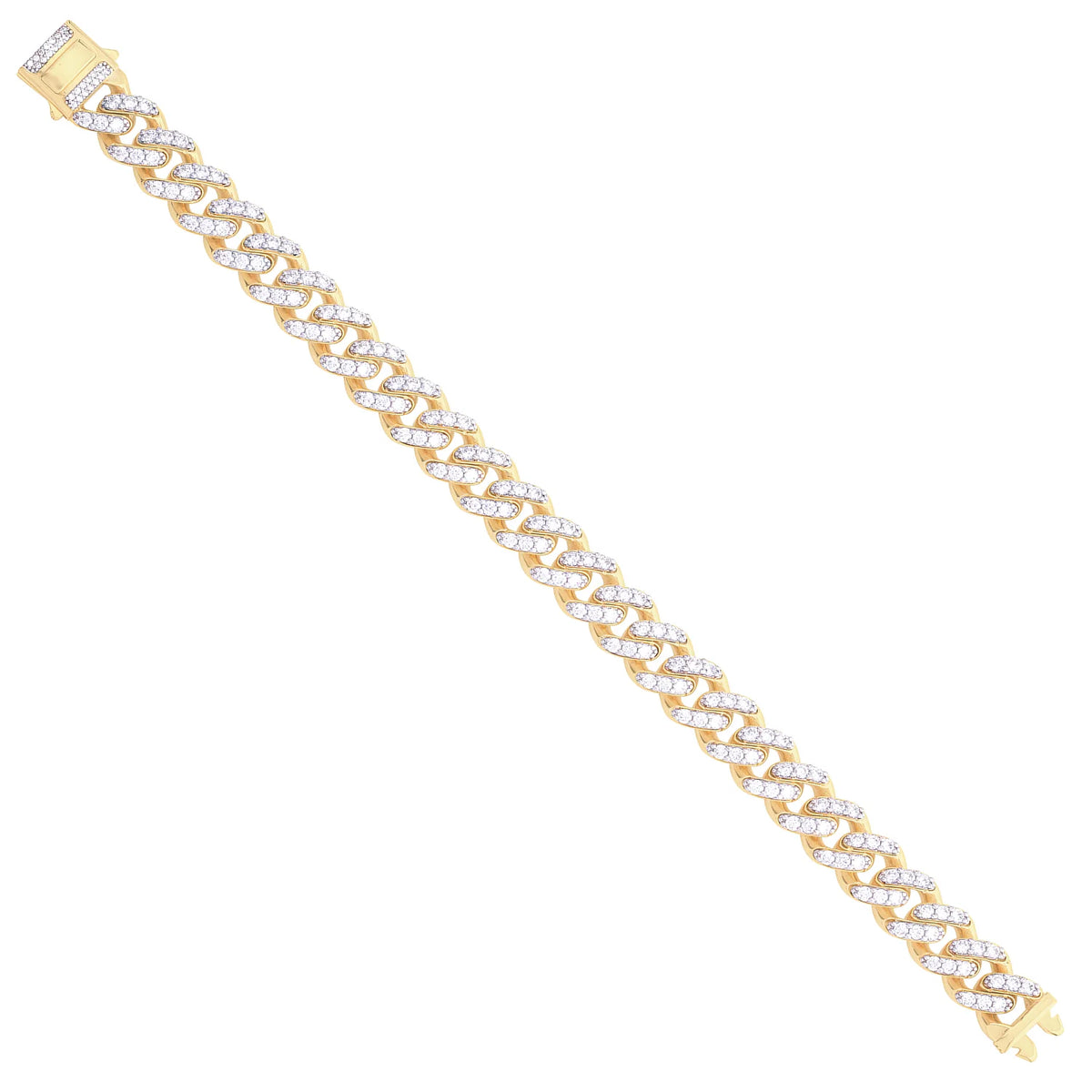 Solid gold curb bracelet, 33.50 g — shown at an angle across the frame.