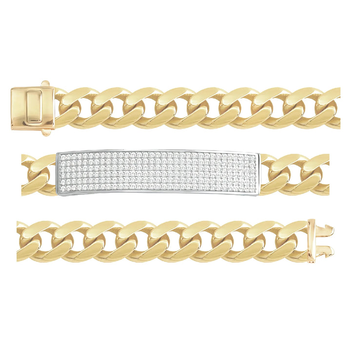 Solid gold id bracelet, 16.30 g — shown in three rows across the frame.