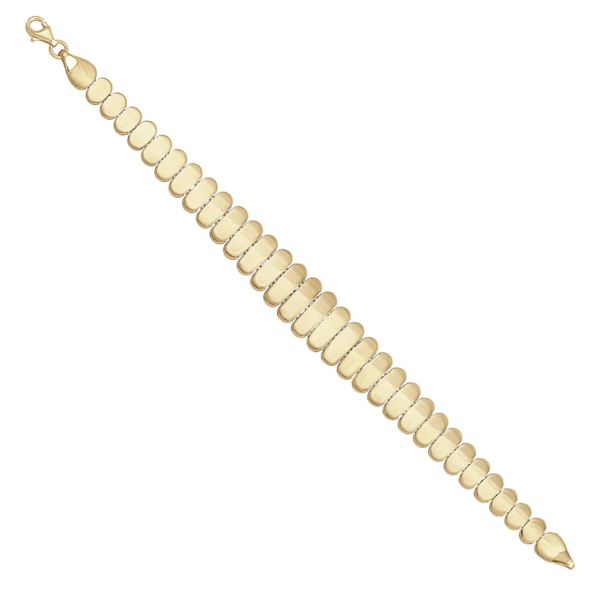 Solid gold bar link bracelet, 8.85 g — shown at an angle across the frame.