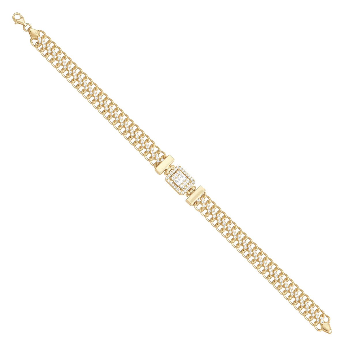 Solid gold curb bracelet, 10.95 g — shown at an angle across the frame.