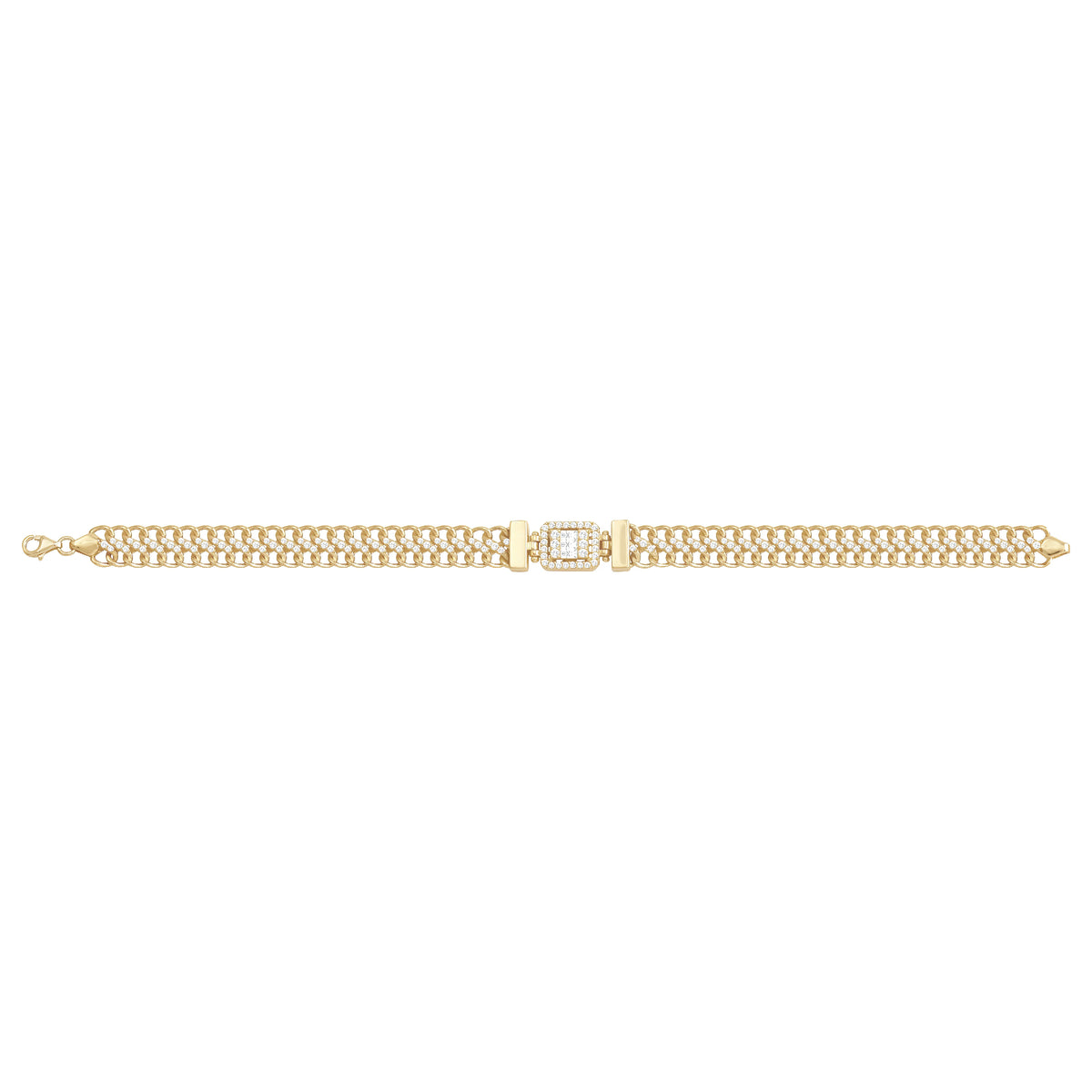 Solid gold curb bracelet, 10.95 g — shown square on a plain background.
